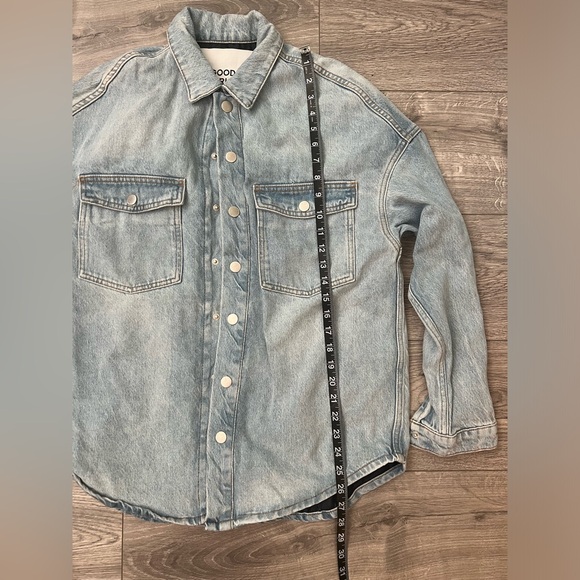 Zara/ Good American 2022 Collection Denim Shacket with quilted lining size 0 - Picture 7 of 7